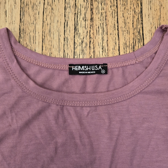 Hanes‎ Women's Purple and Gray Colorblock Top - Picture 3 of 9